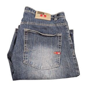 VTG South Pole‎ Red Tab Jersey Embroidered Baggy Wide Leg Shorts Y2K Men's 40